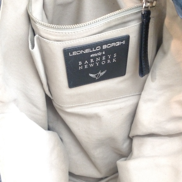 Leonello Borghi Men"s Patent Leather Weekender - Picture 7 of 8